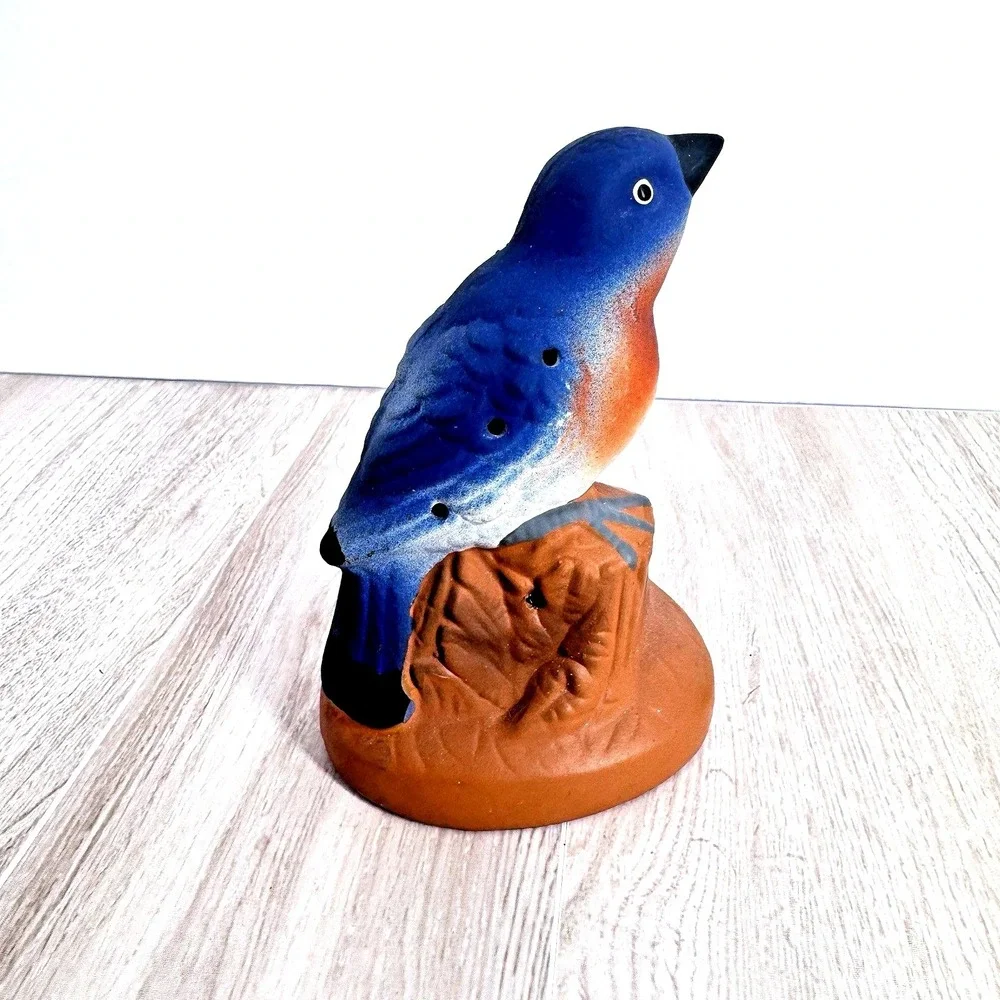 Vintage‎ Bluebird Potpourri Holder Ceramic Bird Figurine Scent Diffuser Decor